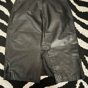 Black leather skirt